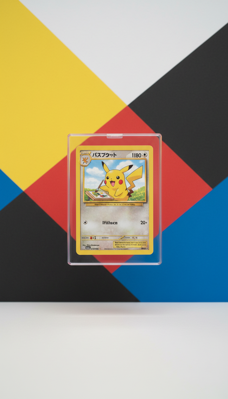 Pikachu Illustrator Graded Card in Acrylic Case